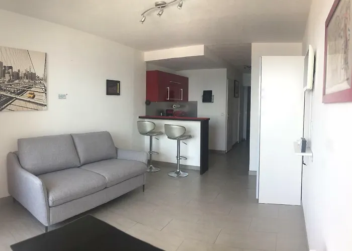 Bel appartement F1 cabine 30m² face mer parking